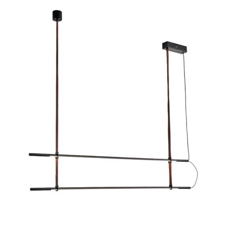 ΦΩΤΙΣΤΙΚΟ ΚΡΕΜΑΣΤΟ ΜΕΤΑΛΛΟ-ΔΕΡΜΑ LED 2x22W 3150Lm 3000K 1400X60X1200mm ΜΑΥΡΟ ARTE ILLUMINA LINEA