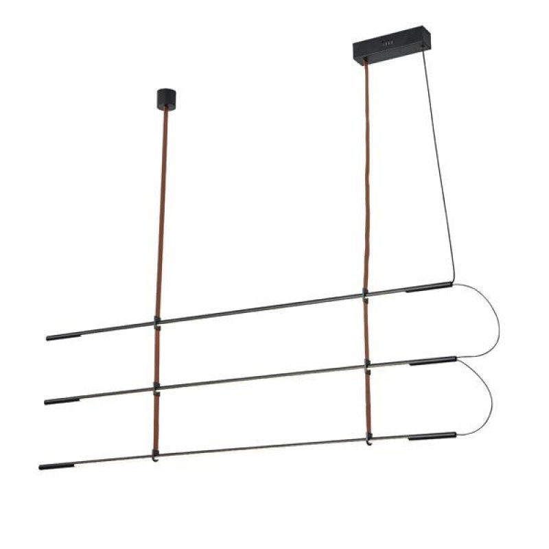 ΦΩΤΙΣΤΙΚΟ ΚΡΕΜΑΣΤΟ ΜΕΤΑΛΛΟ ΔΕΡΜΑ LED 3x25W 5250Lm 3000K 1400X60X1200mm ΜΑΥΡΟ ARTE ILLUMINA LINEA