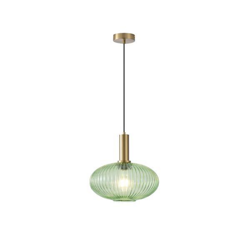 ΦΩΤΙΣΤΙΚΟ ΚΡΕΜΑΣΤΟ ΑΝΑΓΛΥΦΟ ΓΥΑΛΙ 1XΕ27 Max15w Φ300X171X1200mm ΠΡΑΣΙΝΟ ARTE ILLUMINA TOPAZ