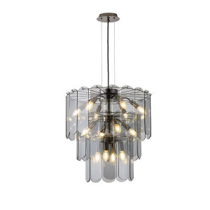 ΦΩΤΙΣΤΙΚΟ ΚΡΕΜΑΣΤΟ ΓΥΑΛΙ 14ΦΩΤΟ 14ΧΕ14 ΜΑΧ 8W Φ550mm ΜΑΥΡΟ ARTE ILLUMINA MIRA