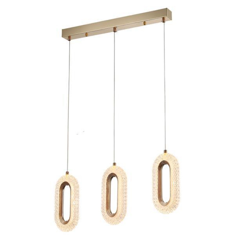 ΦΩΤΙΣΤΙΚΟ ΚΡΕΜΑΣΤΟ ΑΛΟΥΜΙΝΙΟ 3ΦΩΤΟ LED 26W 2254Lm 3000K 570X1290mm ΡΟΖ ΧΡΥΣΟ ARTE ILLUMINA KRIKO