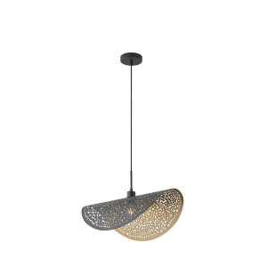 ΦΩΤΙΣΤΙΚΟ ΚΡΕΜΑΣΤΟ ΜΕΤΑΛΛΟ 1XE27 Max15w Φ600mm ΜΑΥΡΟ-ΧΡΥΣΟ ARTE ILLUMINA GALILEA