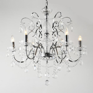 ΦΩΤΙΣΤΙΚΟ ΚΡΕΜΑΣΤΟ ΜΕΤΑΛΛΟ-ΓΥΑΛΙ 6ΦΩΤΟ 6XE27 Max15w ΜΑΧ  15w 650X1560mm ΛΕΥΚΟ ARTE ILLUMINA HEIR