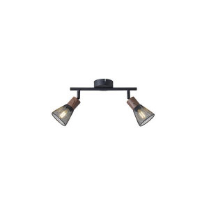 ΣΠΟΤ ΜΑΥΡΟ ΜΕ ΞΥΛΟ ΚΑΙ ΔΙΧΤΥ 2XE14 Max 7W  255X80X145mm ARTE ILLUMINA MESHY