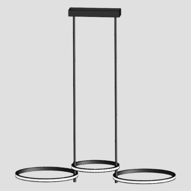 ΦΩΤΙΣΤΙΚΟ ΚΡΕΜΑΣΤΟ 3ΦΩΤΟ LED 33W 700X280X250 ΜΑΥΡΟ ARTE ILLUMINA