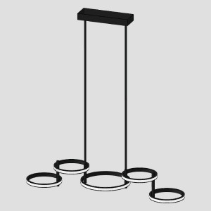 ΦΩΤΙΣΤΙΚΟ ΚΡΕΜΑΣΤΟ 5ΦΩΤΟ LED 50W 930X280X290 ΜΑΥΡΟ ARTE ILLUMINA