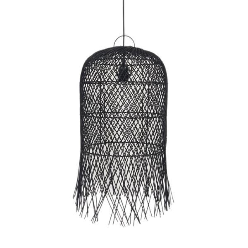 ΦΩΤΙΣΤΙΚΟ ΚΡΕΜΑΣΤΟ ΜΟΝΟΦΩΤΟ Ε27 MAX 60W Ø33x210mm RATTAN ΜΑΥΡΟ ARTE ILLUMINA KAI