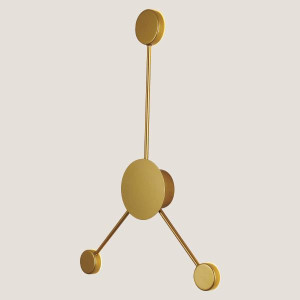 ΑΠΛΙΚΑ ΤΟΙΧΟΥ ΡΑΒΔΟΣ LED 3X5W 45X54 ΧΡΥΣΟ ARTE ILLUMINA CLIO