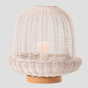 ΠΟΡΤΑΤΙΦ E27 ΒΑΣΗ ΞΥΛΟ&RATTAN Φ29X30 ΛΕΥΚΟ ARTE ILLUMINA