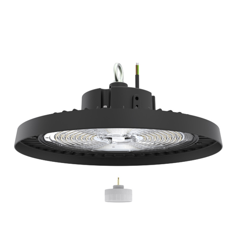 ΚΑΜΠΑΝΑ LED SMD UFO 100-150-200W 0-10VDC 220-240VAC 160lm/W 4000Κ ΜΑΥΡΗ PRO