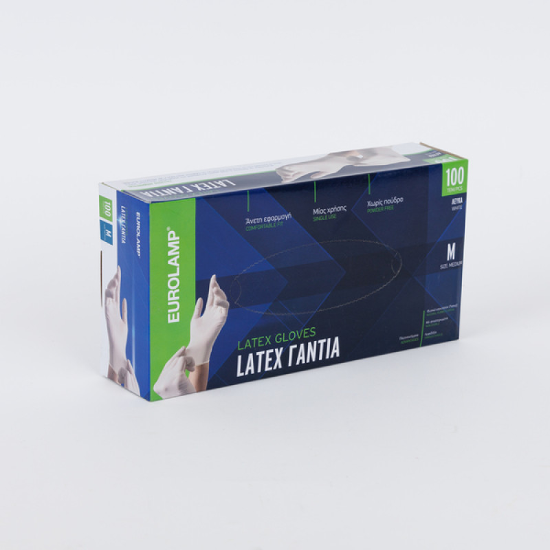 ΓΑΝΤΙΑ LATEX ΜΙΑΣ ΧΡΗΣΗΣ ΧΩΡΙΣ ΠΟΥΔΡΑ ΜΕΓΕΘΟΣ MEDIUM 100ΤΕΜ