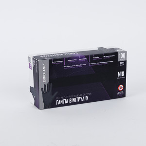 ΓΑΝΤΙΑ ΒΙΝΥΛΙΟΥ-ΝΙΤΡΙΛΙΟΥ ΣΥΝΘΕΤΙΚΑ ΜΙΑΣ ΧΡΗΣΗΣ ΧΩΡΙΣ ΠΟΥΔΡΑ ΜΑΥΡΑ ΜΕΓΕΘΟΣ MEDIUM 100ΤΕΜ