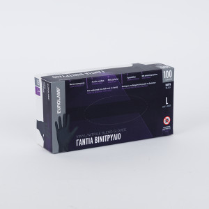 ΓΑΝΤΙΑ ΒΙΝΥΛΙΟΥ-ΝΙΤΡΙΛΙΟΥ ΣΥΝΘΕΤΙΚΑ ΜΙΑΣ ΧΡΗΣΗΣ ΧΩΡΙΣ ΠΟΥΔΡΑ ΜΑΥΡΑ ΜΕΓΕΘΟΣ LARGE 100ΤΕΜ