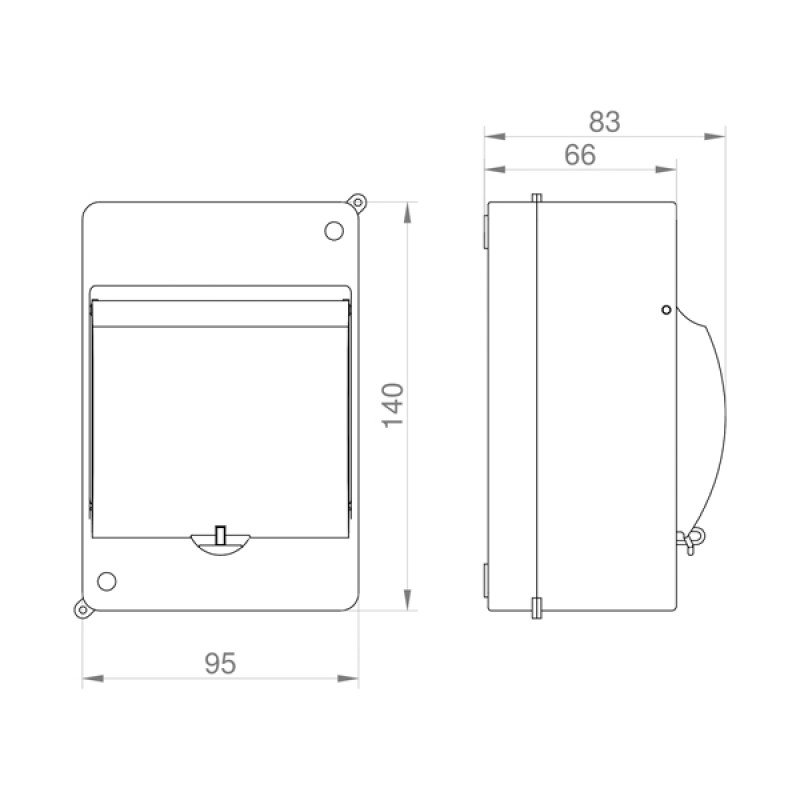 ΠΙΝΑΚΑΣ ΕΞΩΤΕΡΙΚΟΣ ΜΙΝΙ 4 ΘΕΣΕΩΝ ΜΕ ΠΟΡΤΑ IP20