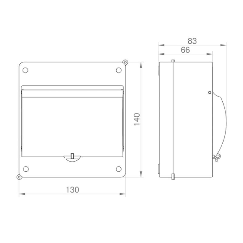 ΠΙΝΑΚΑΣ ΕΞΩΤΕΡΙΚΟΣ ΜΙΝΙ  6 ΘΕΣΕΩΝ ΜΕ ΠΟΡΤΑ IP30
