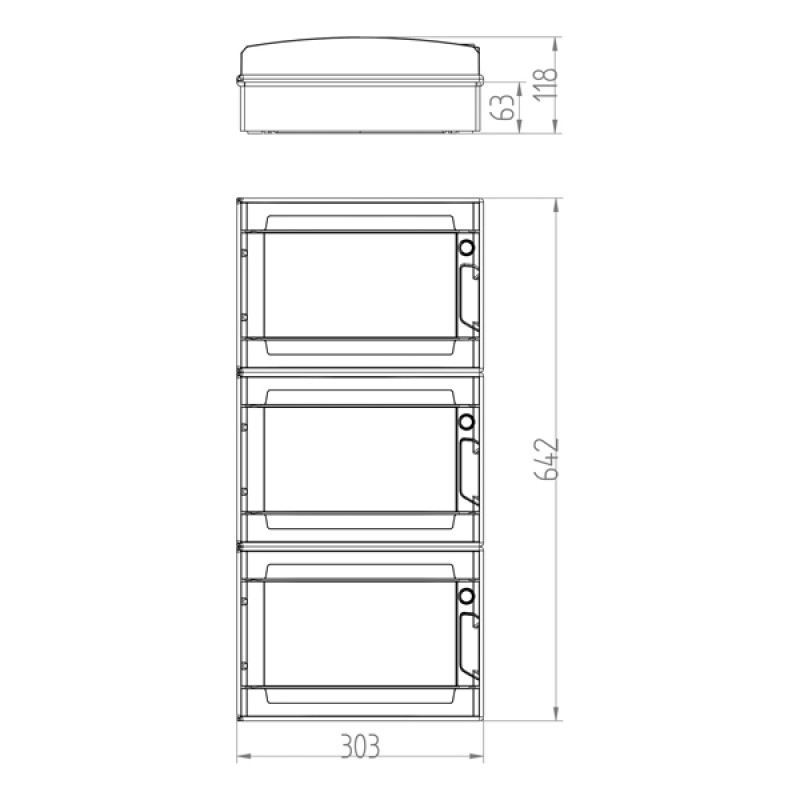 ΠΙΝΑΚΑΣ ΕΞΩΤΕΡΙΚΟΣ LUX 3Χ12 IP65 PE+N