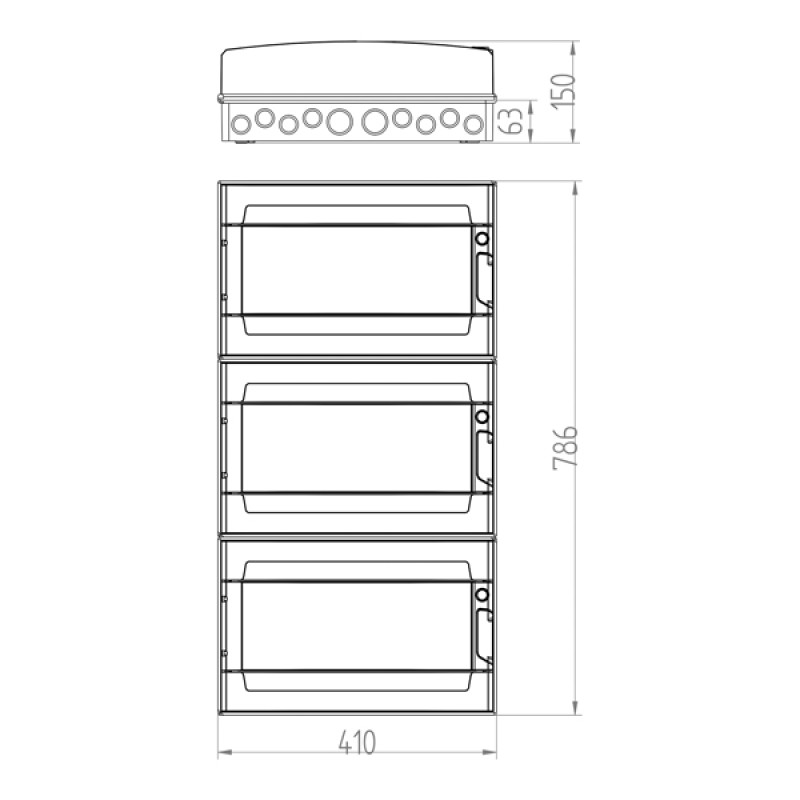 ΠΙΝΑΚΑΣ ΕΞΩΤΕΡΙΚΟΣ LUX 3Χ18 IP65 PE+N