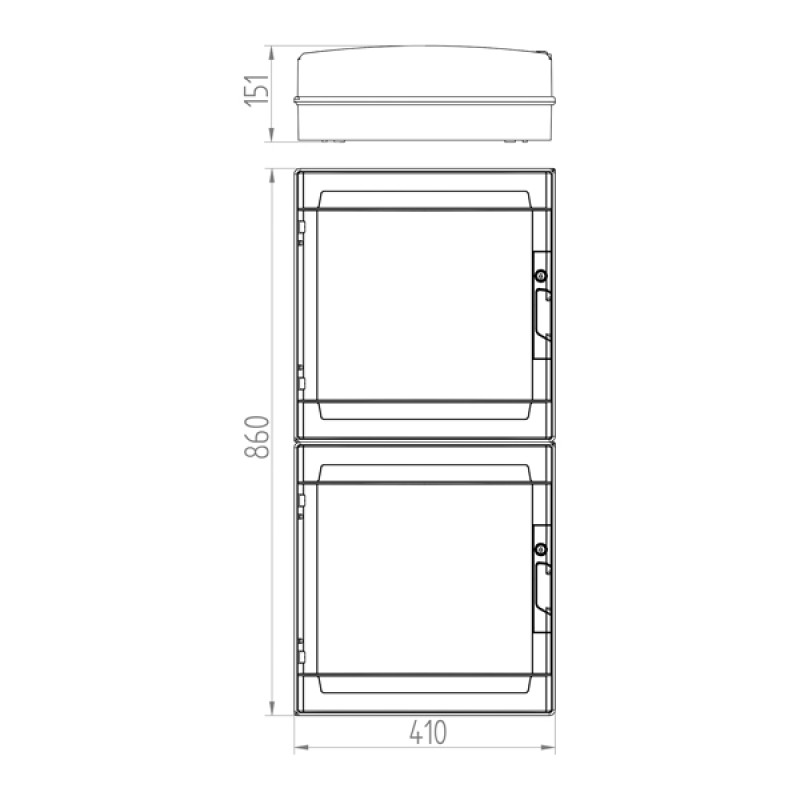 ΠΙΝΑΚΑΣ ΕΞΩΤΕΡΙΚΟΣ LUX 4Χ18 (2Χ2Χ36) IP65 (PE+N)