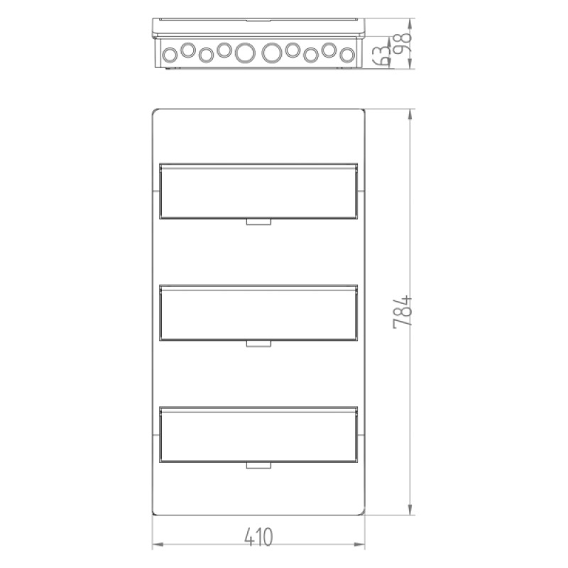 ΠΙΝΑΚΑΣ ΕΞΩΤΕΡΙΚΟΣ ΠΛΑΣΤΙΚΟΣ ELEGANΤ 3Χ18 IP40 (PE+N)