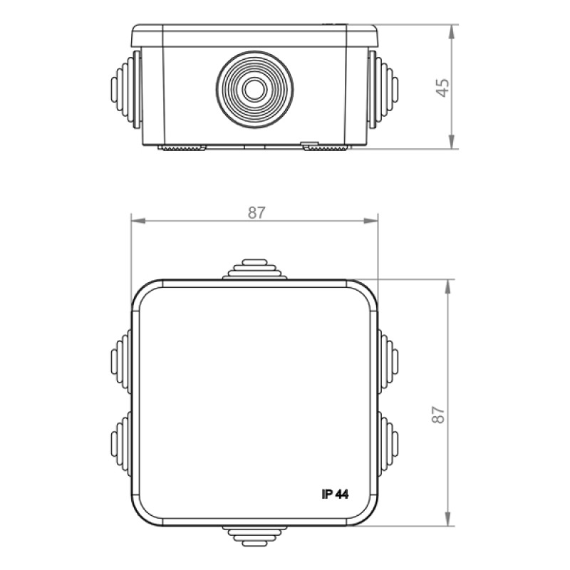 ΜΠΟΥΑΤ ΕΞΩΤΕΡΙΚΟ 76X76X40 IP55 ΓΚΡΙ