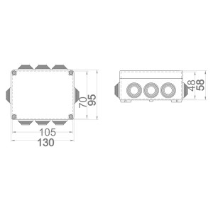 ΒΙΟΜΗΧΑΝΙΚΟ ΜΠΟΥΑΤ ΔΙΑΚΛΑΔΩΣΗΣ 130X95X58 IP55