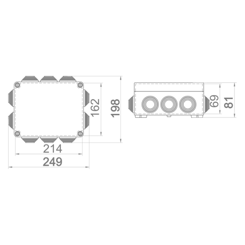 ΒΙΟΜΗΧΑΝΙΚΟ ΜΠΟΥΑΤ ΔΙΑΚΛΑΔΩΣΗΣ 249Χ198Χ81 IP55