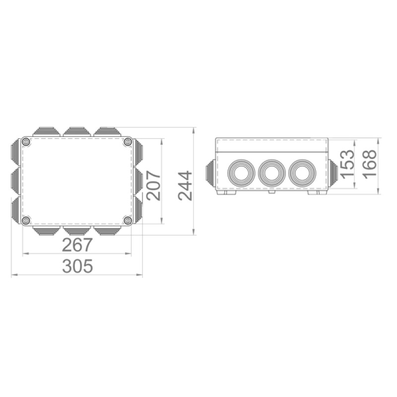 ΒΙΟΜΗΧΑΝΙΚΟ ΜΠΟΥΑΤ ΔΙΑΚΛΑΔΩΣΗΣ 305Χ244Χ168 IP55