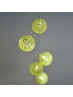 ΣΕΙΡΑ, 10 LED 5mm, ΧΡΥΣΕΣ ΥΦΑΣΜΑΤΙΝΕΣ ΜΠΑΛΕΣ 6cm,  ΜΠΑΤΑΡΙΑΣ 2xAA, ΧΡΟΝΟΔΙΑΚΟΠΤΗ, ΔΙΑΦΑΝΟ PVC ΚΑΛΩΔΙΟ, ΘΕΡΜΟ ΛΕΥΚΟ ΑΝΑ 15cm, ΠΡΟΕΚΤΑΣΗ ΠΑΡΟΧΗΣ 30cm, IP20