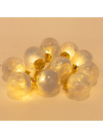 ΣΕΙΡΑ, 10 LED 5mm, ΔΙΑΚΟΣΜΗΤΙΚEΣ ΜΠΑΛΕΣ ΜΕ ΑΣΗΜΙ ΥΦΑΣΜΑ, ΜΠΑΤΑΡΙΑΣ 3ΧΑΑ, ΧΡΟΝΟΔΙΑΚΟΠΤΗ, ΔΙΑΦΑΝΟ PVC ΚΑΛΩΔΙΟ, ΘΕΡΜΟ ΛΕΥΚΟ LED ΑΝΑ 15cm, ΠΡΟΕΚΤΑΣΗ ΠΑΡΟΧΗΣ 30cm, IP20