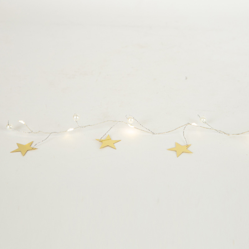 ΣΕΙΡΑ, 20 MINI LED, ΔΙΑΚΟΣΜΗΤΙΚΑ ΑΣΤΕΡΙΑ & ΠΕΡΛΕΣ, ΜΠΑΤΑΡΙΑΣ 3xΑΑ, ΧΡΟΝΟΔΙΑΚΟΠΤΗ, ΑΣΗΜΙ ΧΑΛΚΙΝΟ ΚΑΛΩΔΙΟ, ΘΕΡΜΟ ΛΕΥΚΟ LED ΑΝΑ 7.5cm, ΠΡΟΕΚΤΑΣΗ ΠΑΡΟΧΗΣ 30cm, IP20