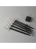 ΣΕΙΡΑ, 5 LED 3mm, 5 ΔΕΝΤΡΑ ΜΕ ΡΑΒΔΙ ΓΙΑ ΕΔΑΦΟΣ 37cm, ΗΛΙΑΚΟ ΣΥΛΛΕΚΤΗ ΜΕ ΑΙΣΘΗΤΗΡΑ ΦΩΤΟΣ, ΜΑΥΡΟ PVC ΚΑΛΩΔΙΟ, ΘΕΡΜΟ ΛΕΥΚΟ LED ΑΝΑ 35cm, ΠΡΟΕΚΤΑΣΗ ΠΑΡΟΧΗΣ 2m, IP44