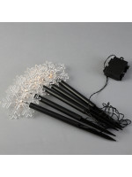 ΣΕΙΡΑ, 5 LED 3mm, 5 ΧΙΟΝΟΝΙΦΑΔΕΣ ΜΕ ΡΑΒΔΙ ΓΙΑ ΕΔΑΦΟΣ 34.5cm, ΗΛΙΑΚΟ ΣΥΛΛΕΚΤΗ ΜΕ ΑΙΣΘΗΤΗΡΑ ΦΩΤΟΣ, ΜΑΥΡΟ PVC ΚΑΛΩΔΙΟ, ΘΕΡΜΟ ΛΕΥΚΟ LED ΑΝΑ 35cm, ΠΡΟΕΚΤΑΣΗ ΠΑΡΟΧΗΣ 2m, IP44