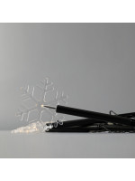 ΣΕΙΡΑ, 5 LED 3mm, 5 ΧΙΟΝΟΝΙΦΑΔΕΣ ΜΕ ΡΑΒΔΙ ΓΙΑ ΕΔΑΦΟΣ 34.5cm, ΗΛΙΑΚΟ ΣΥΛΛΕΚΤΗ ΜΕ ΑΙΣΘΗΤΗΡΑ ΦΩΤΟΣ, ΜΑΥΡΟ PVC ΚΑΛΩΔΙΟ, ΘΕΡΜΟ ΛΕΥΚΟ LED ΑΝΑ 35cm, ΠΡΟΕΚΤΑΣΗ ΠΑΡΟΧΗΣ 2m, IP44