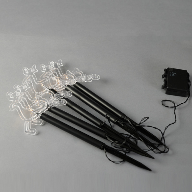 ΣΕΙΡΑ, 5 LED 3mm, 5 ΤΑΡΑΝΔΟΙ ΜΕ ΡΑΒΔΙ ΓΙΑ ΕΔΑΦΟΣ 37cm, ΗΛΙΑΚΟ ΣΥΛΛΕΚΤΗ ΜΕ ΑΙΣΘΗΤΗΡΑ ΦΩΤΟΣ, ΜΑΥΡΟ PVC ΚΑΛΩΔΙΟ, ΘΕΡΜΟ ΛΕΥΚΟ LED ΑΝΑ 35cm, ΠΡΟΕΚΤΑΣΗ ΠΑΡΟΧΗΣ 2m, IP44