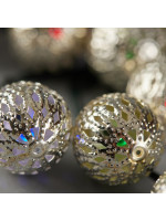 ΣΕΙΡΑ, 40 LED 5mm, ΠΛΑΣΤΙΚΕΣ ΜΠΑΛΕΣ ΥΦΑΣΜΑΤΙΝΕΣ 4cm, ΗΛΙΑΚΟ ΣΥΛΛΕΚΤΗ ΜΕ ΑΙΣΘΗΤΗΡΑ ΦΩΤΟΣ, 8 ΠΡΟΓΡΑΜΜΑΤΑ, ΠΡΑΣΙΝΟ PVC ΚΑΛΩΔΙΟ, ΘΕΡΜΟ ΛΕΥΚΟ LED ΑΝΑ 10cm, ΠΡΟΕΚΤΑΣΗ ΠΑΡΟΧΗΣ 1m, ΙΡ44