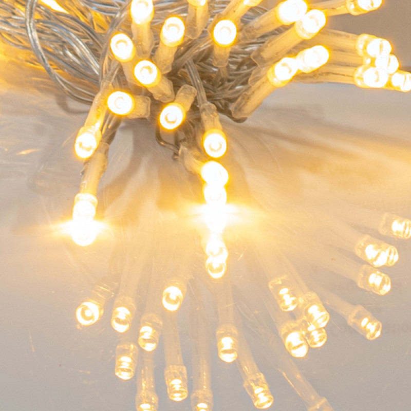 ΣΕΙΡΑ, 96 LED 3mm, BATTERY BOX 3xAA, 8 ΠΡΟΓΡΑΜΜΑΤΑ & ΜΝΗΜΗ, TIMER, ΔΙΑΦΑΝΟ PVC ΚΑΛΩΔΙΟ, ΘΕΡΜΟ ΛΕΥΚΟ LED ΑΝΑ 10cm, ΠΡΟΕΚΤΑΣΗ ΠΑΡΟΧΗΣ 30cm, IP44 (DISPLAY BOX 16τμχ)