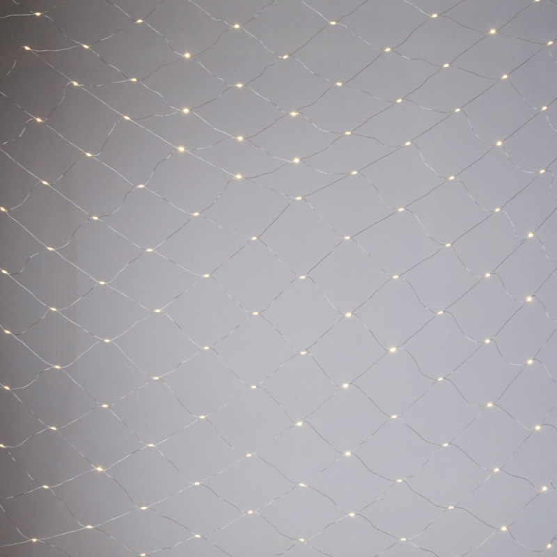 ΔΙΧΤΥ, 150 MINI MILKY LED, 27V ΜΕΤΑΣΧΗΜΑΤΙΣΤΗ, ΣΤΑΘΕΡΟ, ΔΙΑΦΑΝΟ ΠΛΑΚΕ ΧΑΛΚΙΝΟ ΚΑΛΩΔΙΟ, ΘΕΡΜΟ ΛΕΥΚΟ LED (H250 x W200cm), ΠΡΟΕΚΤΑΣΗ ΠΑΡΟΧΗΣ 5m, IP44