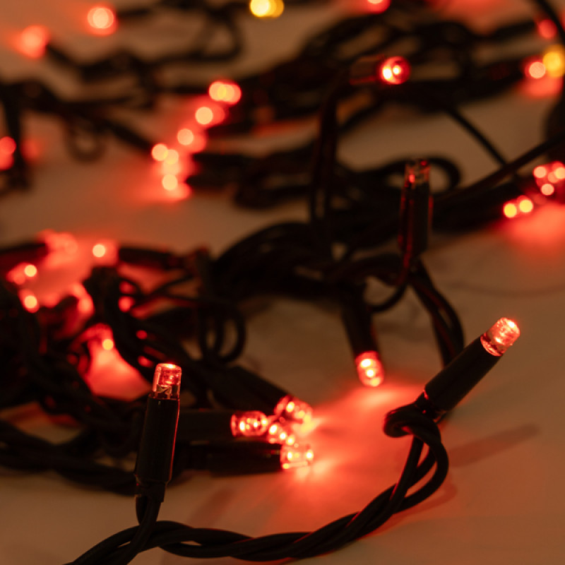 ΣΕΙΡΑ, 100 LED 5mm ΜΕ ΚΑΛΥΜΜΑ, 230V, 3 ΕΠΕΚΤΑΣΕΙΣ ΕΩΣ 9 ΣΕΤ, ΠΡΑΣΙΝΟ ΚΑΟΥΤΣΟΥΚ ΚΑΛΩΔΙΟ, 90 ΚΟΚΚΙΝΑ LED + 10 ΘΕΡΜΑ ΛΕΥΚΑ FLASH LED ANA 10cm, ΠΡΟΕΚΤΑΣΗ ΠΑΡΟΧΗΣ 1.5m, IP65