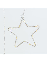 ΚΟΥΡΤΙΝΑ, 184 MINI LED, 8 ΜΕΤΑΛΛΙΚΑ ΑΣΤΕΡΙΑ 12cm, ΜΕΤΑΣΧΗΜΑΤΙΣΤΗ, ΔΙΑΦΑΝΟ PVC ΚΑΛΩΔΙΟ, DAY LIGHT LED (H155 x W175cm, 20 ΣΕΙΡΕΣ x 12 LED), ΠΡΟΕΚΤΑΣΗ ΠΑΡΟΧΗΣ 50cm, IP44