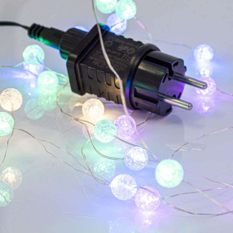 ΚΟΥΡΤΙΝΑ, 140 MINI LED, ΚΡΑΚΕΛΕ ΜΠΑΛΕΣ 1.3cm, 31V ΜΕΤΑΣΧΗΜΑΤΙΣΤΗ, 4 ΕΠΕΚΤΑΣΕΙΣ ΕΩΣ 3 ΣΕΤ, ΑΣΗΜΙ ΧΑΛΚΙΝΟ ΚΑΛΩΔΙΟ, ΧΡΩΜΑΤΙΣΤΟ LED (H150 x W100cm, 20 ΣΕΙΡΕΣ x 12 LED), ΠΡΟΕΚΤΑΣΗ ΠΑΡΟΧΗΣ 3m, IP44