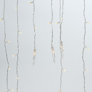 ΒΡΟΧΗ, 96 LED 5mm, 16 ΣΤΑΛΑΚΤΙΤΕΣ 9.5cm, 31V ΜΕΤΑΣΧΗΜΑΤΙΣΤΗΣ, 8 ΠΡΟΓΡΑΜΜΑΤΑ & ΜΝΗΜΗ, 4 ΕΠΕΚΤΑΣΕΙΣ ΕΩΣ 3 ΣΕΤ, ΔΙΑΦΑΝΟ PVC ΚΑΛΩΔΙΟ, ΘΕΡΜΟ ΛΕΥΚΟ LED (H80 x W300cm, 6/7/5), ΠΡΟΕΚΤΑΣΗ ΠΑΡΟΧΗΣ 3m, IP44