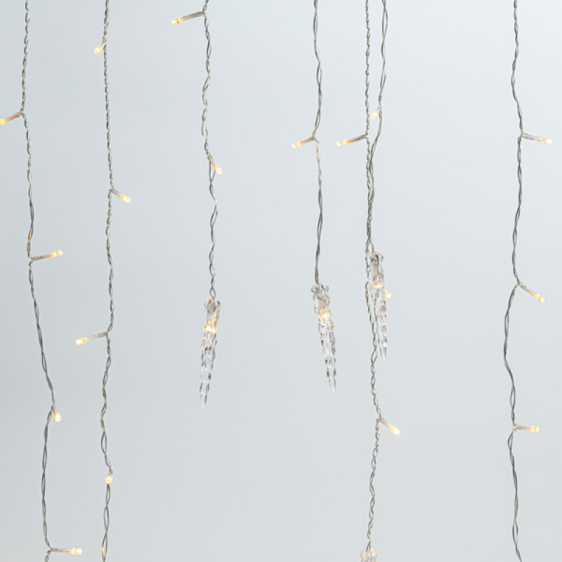 ΒΡΟΧΗ, 96 LED 5mm, 16 ΣΤΑΛΑΚΤΙΤΕΣ 9.5cm, 31V ΜΕΤΑΣΧΗΜΑΤΙΣΤΗΣ, 8 ΠΡΟΓΡΑΜΜΑΤΑ & ΜΝΗΜΗ, 4 ΕΠΕΚΤΑΣΕΙΣ ΕΩΣ 3 ΣΕΤ, ΔΙΑΦΑΝΟ PVC ΚΑΛΩΔΙΟ, ΘΕΡΜΟ ΛΕΥΚΟ LED (H80 x W300cm, 6/7/5), ΠΡΟΕΚΤΑΣΗ ΠΑΡΟΧΗΣ 3m, IP44