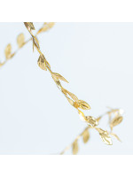 ΦΩΤΙΖΟΜΕΝΗ ΓΙΡΛΑΝΤΑ ΜΕ ΥΦΑΣΜΑΤΙΝΑ ΧΡΥΣΑ ΦΥΛΛΑ, 16 MINI LED, ΜΠΑΤΑΡΙΑΣ 3xAA, ΧΡΟΝΟΔΙΑΚΟΠΤΗ, ΘΕΡΜΟ ΛΕΥΚΟ LED ANA 10cm, ΠΡΟΕΚΤΑΣΗ ΠΑΡΟΧΗΣ 30cm, IP20