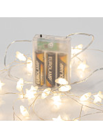 ΣΕΙΡΑ, 40 MINI LED, ΠΛΑΣΤΙΚΑ ΑΣΤΕΡΙΑ, ΜΠΑΤΑΡΙΑΣ 3xAA, ΧΡΟΝΟΔΙΑΚΟΠΤΗ, ΘΕΡΜΟ ΛΕΥΚΟ LED ΑΝΑ 3.5cm, ΠΡΟΕΚΤΑΣΗ ΠΑΡΟΧΗΣ 50cm, IP20