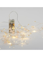 ΣΕΙΡΑ, 20 MINI LED, ΑΚΡΥΛΙΚΑ ΛΟΥΛΟΥΔΙΑ & ΠΕΡΛΕΣ, ΜΠΑΤΑΡΙΑΣ 2xAA, ΧΡΟΝΟΔΙΑΚΟΠΤΗ, ΑΣΗΜΙ ΧΑΛΚΙΝΟ ΚΑΛΩΔΙΟ, ΘΕΡΜΟ ΛΕΥΚΟ LED ΑΝΑ 7.5cm, ΠΡΟΕΚΤΑΣΗ ΠΑΡΟΧΗΣ 50cm, IP20
