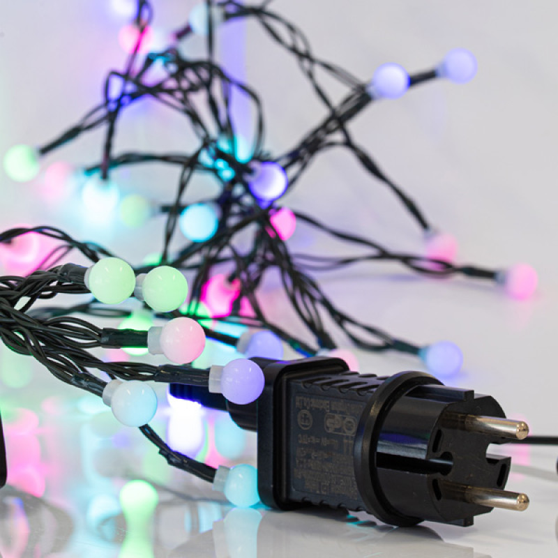 ΣΕΙΡΑ, 80 LED 5mm, 4.5V ΜΕΤΑΣΧΗΜΑΤΙΣΤΗ, ΛΕΥΚΕΣ ΜΠΑΛΕΣ Φ1.20cm, ΣΤΑΘΕΡΟ, ΠΡΑΣΙΝΟ PVC ΚΑΛΩΔΙΟ, ΧΡΩΜΑΤΙΣΤΟ LED ΑΝΑ 10cm, ΠΡΟΕΚΤΑΣΗ ΠΑΡΟΧΗΣ 3m, IP44