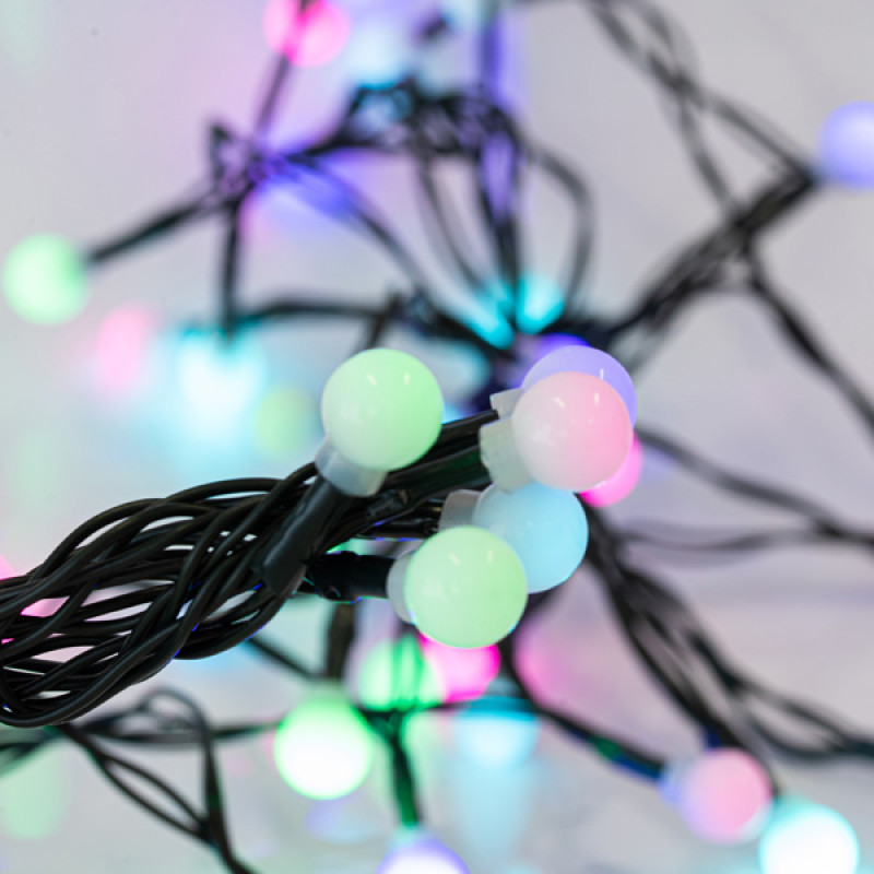 ΣΕΙΡΑ, 40 LED 5mm, 4.5V ΜΕΤΑΣΧΗΜΑΤΙΣΤΗ, ΛΕΥΚΕΣ ΜΠΑΛΕΣ Φ1.20cm, ΣΤΑΘΕΡΟ, ΠΡΑΣΙΝΟ PVC ΚΑΛΩΔΙΟ, MULTI LED ΑΝΑ 10cm, ΠΡΟΕΚΤΑΣΗ ΠΑΡΟΧΗΣ 3m, IP44