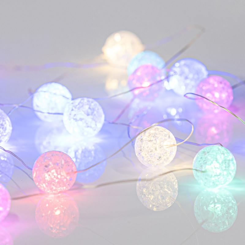 ΣΕΙΡΑ, 100 MINI LED, ΑΚΡΥΛΙΚΕΣ ΜΠΑΛΙΤΣΕΣ Φ2cm, 4.5V ΜΕΤΑΣΧΗΜΑΤΙΣΤΗ, ΣΤΑΘΕΡΟ, ΑΣΗΜΙ ΧΑΛΚΙΝΟ ΚΑΛΩΔΙΟ, ΟPAL ΧΡΩΜΑΤΙΣΤΟ LED ΑΝΑ 5cm, ΠΡΟΕΚΤΑΣΗ ΠΑΡΟΧΗΣ 3m, IP44