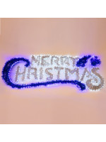MERRY CHRISTMAS 184*5*65.5cm, 21M LED ΦΩΤΟΣΩΛΗΝΑ, ΑΣΗΜΙ ΚΑΙ ΜΠΛΕ ΧΡΩΜΑ, ΠΡΟΕΚΤΑΣΗ ΠΑΡΟΧΗΣ 1,5m, IP44