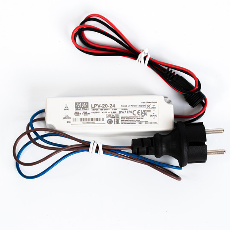 ΑΝΤΑΠΤΟΡΑΣ 20W, 1 ΚΑΡΦΑΚΙ ΓΙΑ ΠΑΡΟΧΗ ΦΩΤΟΣΩΛΗΝΑ 24V, 1 PIN ΣΥΝΔΕΣΗΣ, 1 ΤΑΠΑ, 3 ΘΕΡΜΟΣΥΣΤΕΛΛΟΜΕΝΑ, 1 ΚΟΛΛΑ, IP65